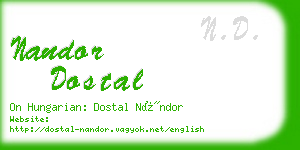 nandor dostal business card